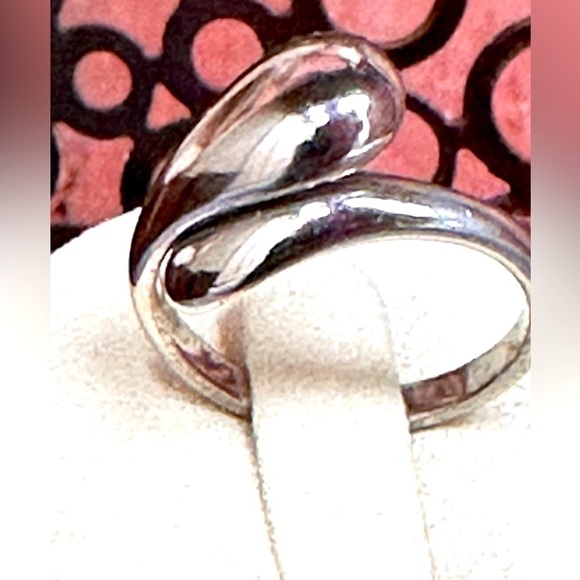 STERLING SILVER RING BYPASS ARTISAN MINIMALIST MODERN 5.5 5493 p - Picture 1 of 8